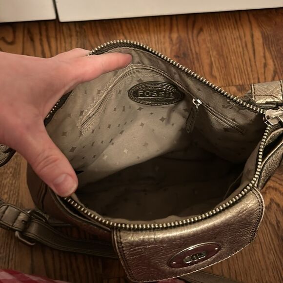 Fossil marlow leather crossbody metallic gold - Picture 7 of 8